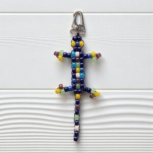 Free People Bag Charm Keychain Beaded Lizard Y2K Rare NEW NWT
